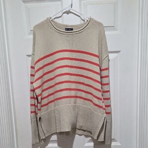 Gap Striped Beige and Red Sweater